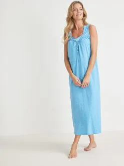 Lingerelle Chemise De Nuit Sans Manches En Maille