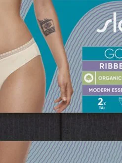 Sloggi Lot De 2 Culottes GO Ribbed Tai -Ventes de soutien-gorge sans fil g 2009146 0026 6